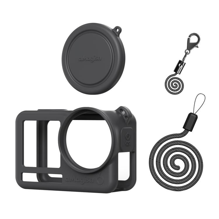 Funda de silicona aMagisn con tapa para lente y cubierta protectora antiarañazos para DJI Osmo Action 6
