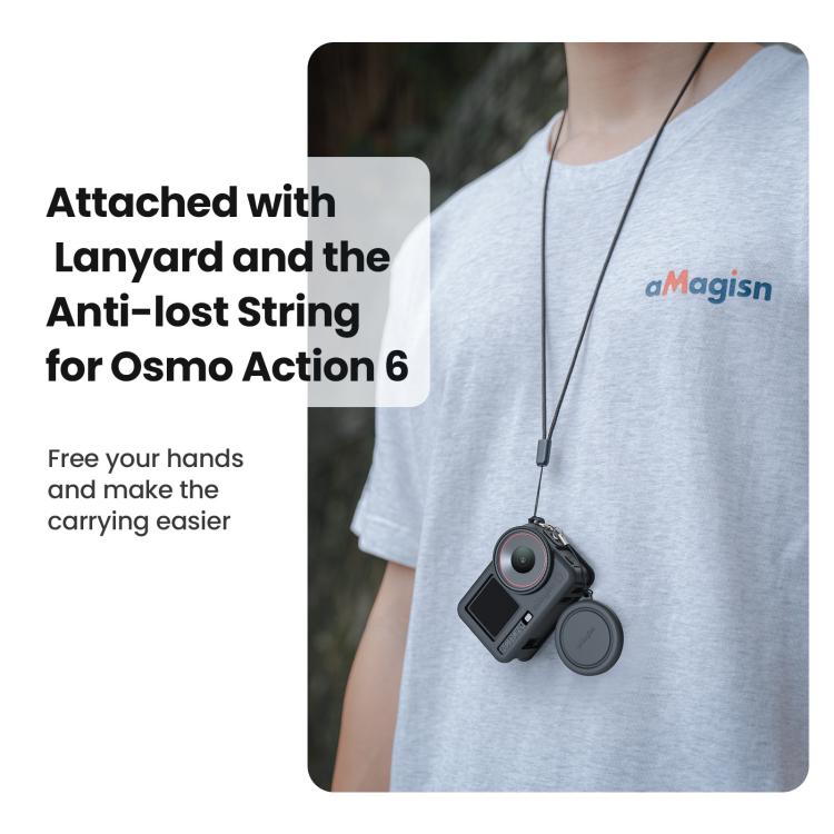 Funda de silicona aMagisn con tapa para lente y cubierta protectora antiarañazos para DJI Osmo Action 6