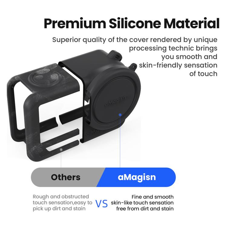 Funda de silicona aMagisn con tapa para lente y cubierta protectora antiarañazos para DJI Osmo Action 6