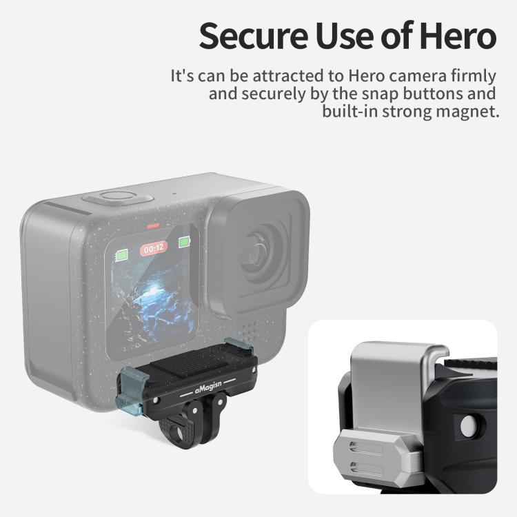 Kit de liberación rápida magnética de metal aMagisn para GoPro HERO12 Black /11 Black /11 Black mini /10 Black /9 Black /8 Black / Max