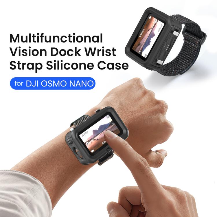Funda de silicona aMagisn con correa de muñeca multifuncional para la base de conexión DJI Osmo Nano Vision Dock.