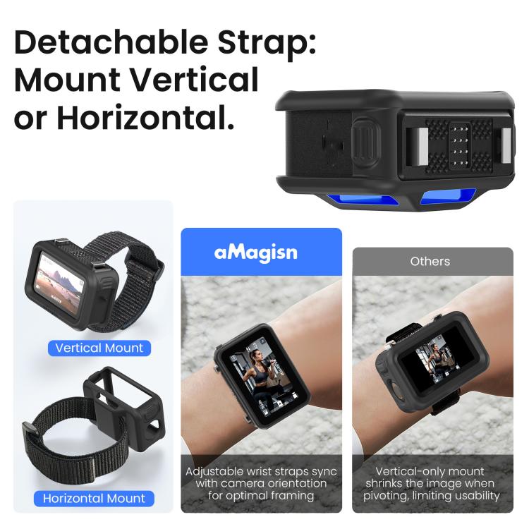 Funda de silicona aMagisn con correa de muñeca multifuncional para la base de conexión DJI Osmo Nano Vision Dock.