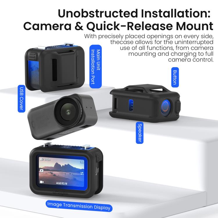 Funda de silicona aMagisn con correa de muñeca multifuncional para la base de conexión DJI Osmo Nano Vision Dock.