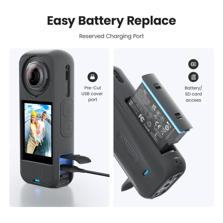 Para la cámara Insta360 X4 Air, aMagisn Silicone Case Black, aMagisn Silicone Case Gray, aMagisn Silicone Case & Lens Cap Black, aMagisn Silicone Case & Lens Cap Gray