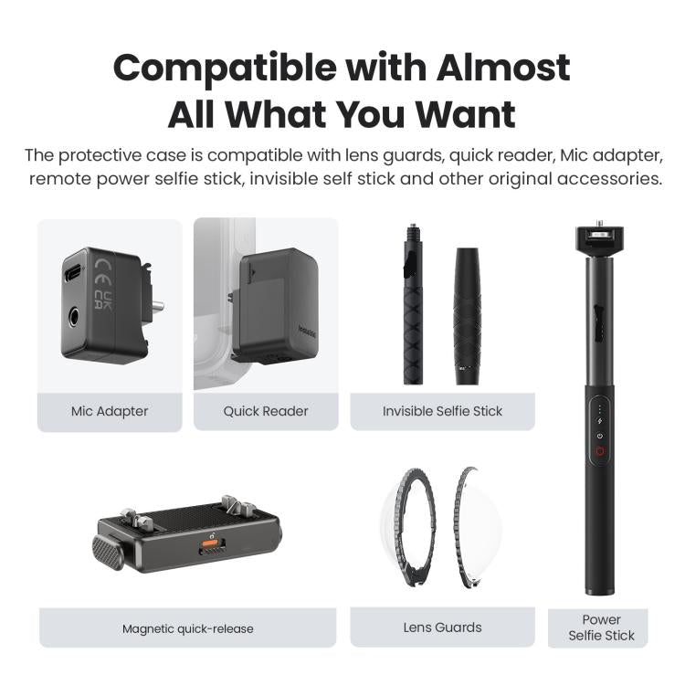Para la cámara Insta360 X4 Air, aMagisn Silicone Case Black, aMagisn Silicone Case Gray, aMagisn Silicone Case & Lens Cap Black, aMagisn Silicone Case & Lens Cap Gray