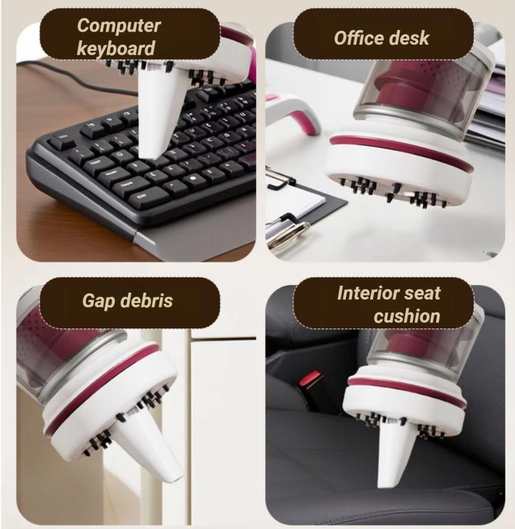 Mini aspiradora de escritorio de 2 velocidades, recargable por USB, para virutas de goma de borrar y polvo de teclado, con boquilla de cepillo.