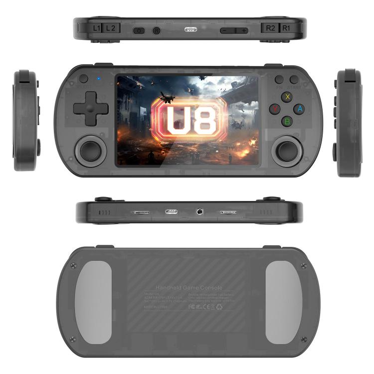Consola de juegos portátil retro U8 de código abierto con pantalla IPS HD de 4 pulgadas., 64G, 128G