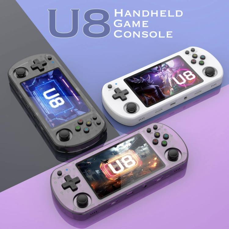 Consola de juegos portátil retro U8 de código abierto con pantalla IPS HD de 4 pulgadas., 64G, 128G