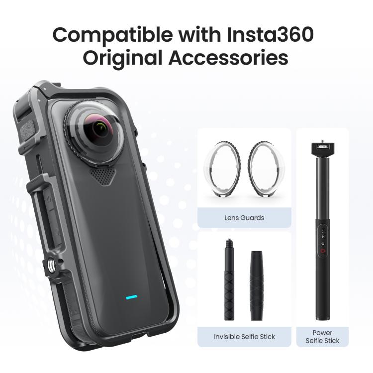 Jaula para cámara AMagisn para Insta360 X4 Air, marco de expansión de plástico con espuma resistente al viento.