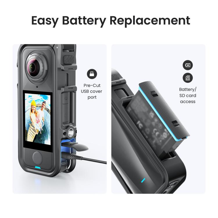 Jaula para cámara AMagisn para Insta360 X4 Air, marco de expansión de plástico con espuma resistente al viento.