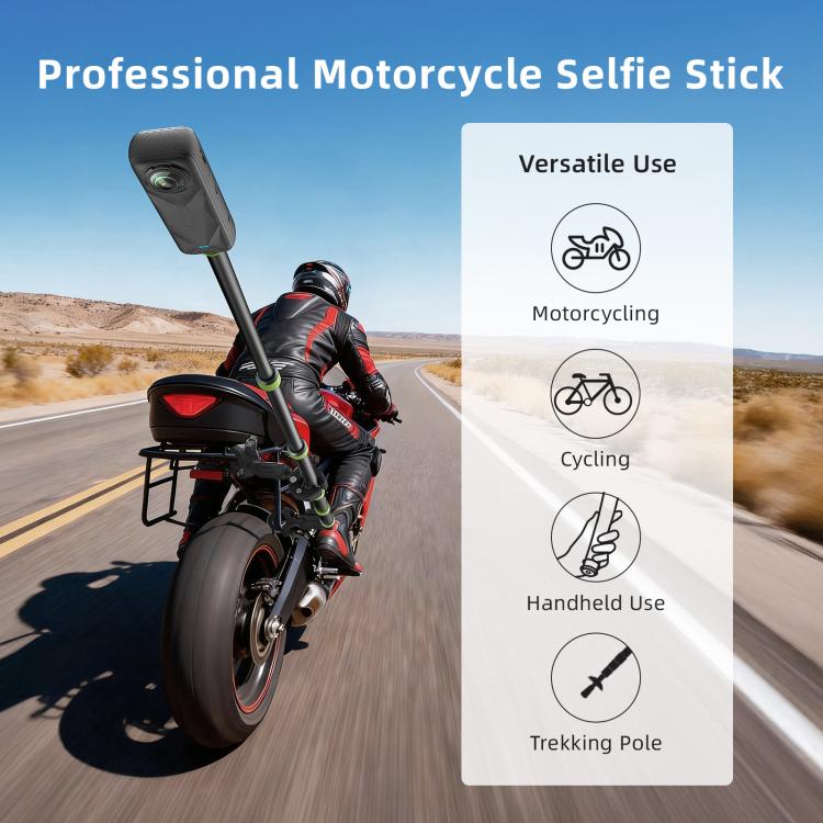 aMagisn Palo telescópico de aluminio de 1,1 m para selfies, ideal para fotografía de ciclismo y cámara. Monopié, Only Stick, With Trekking Pole Tip