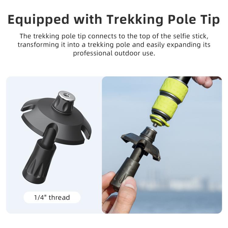 aMagisn Palo telescópico de aluminio de 1,1 m para selfies, ideal para fotografía de ciclismo y cámara. Monopié, Only Stick, With Trekking Pole Tip