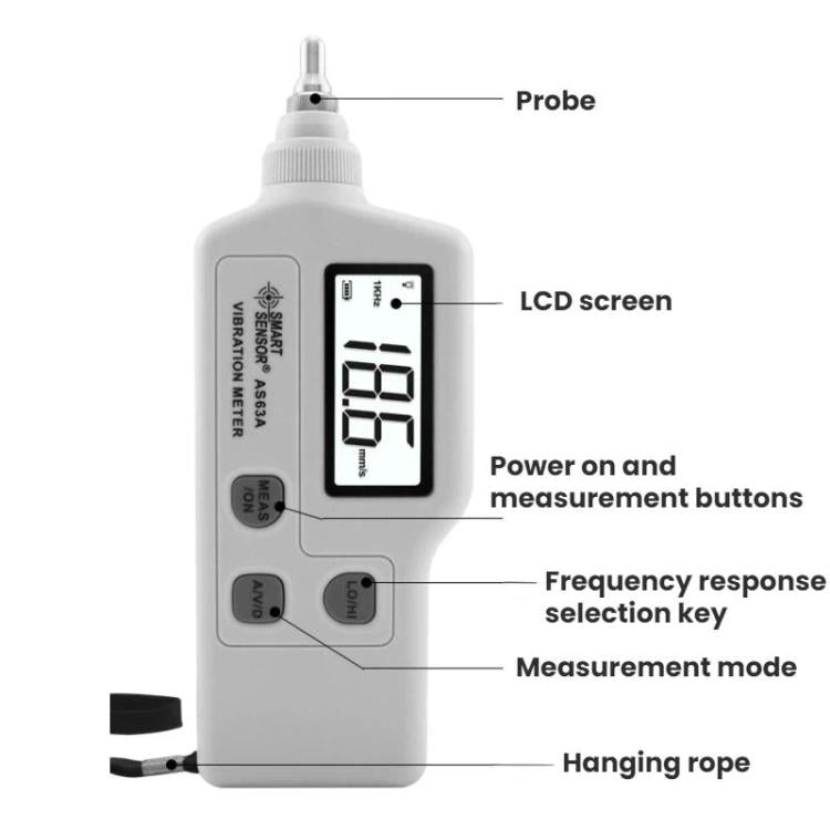 Analizador de vibraciones de motor portátil SMART SENSOR, SMART SENSOR AS63A