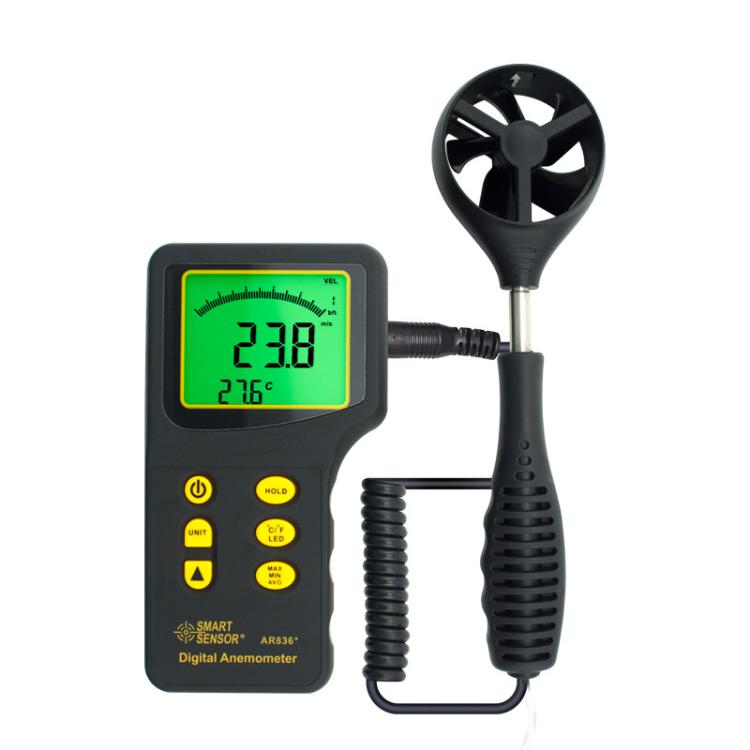 Anemómetro SMART SENSOR con caja de herramientas de transporte, SmartSensor AR836+
