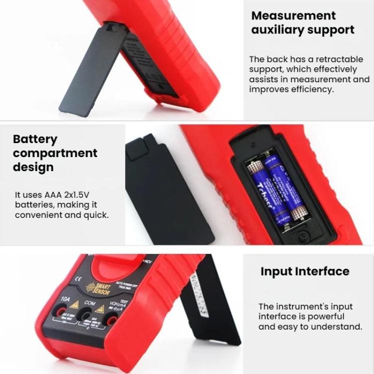 Multímetro digital automático portátil multifuncional de alta precisión SMART SENSOR, ST833A