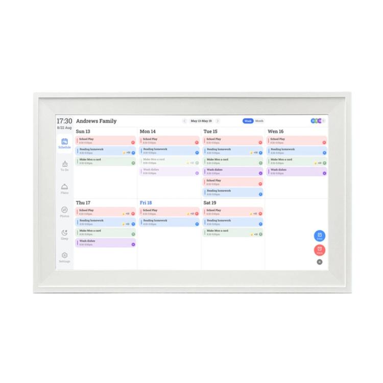 Calendario digital inteligente WiFi de 10,1 pulgadas con pantalla táctil y control mediante aplicación., EU Plug, US Plug, UK Plug, AU Plug