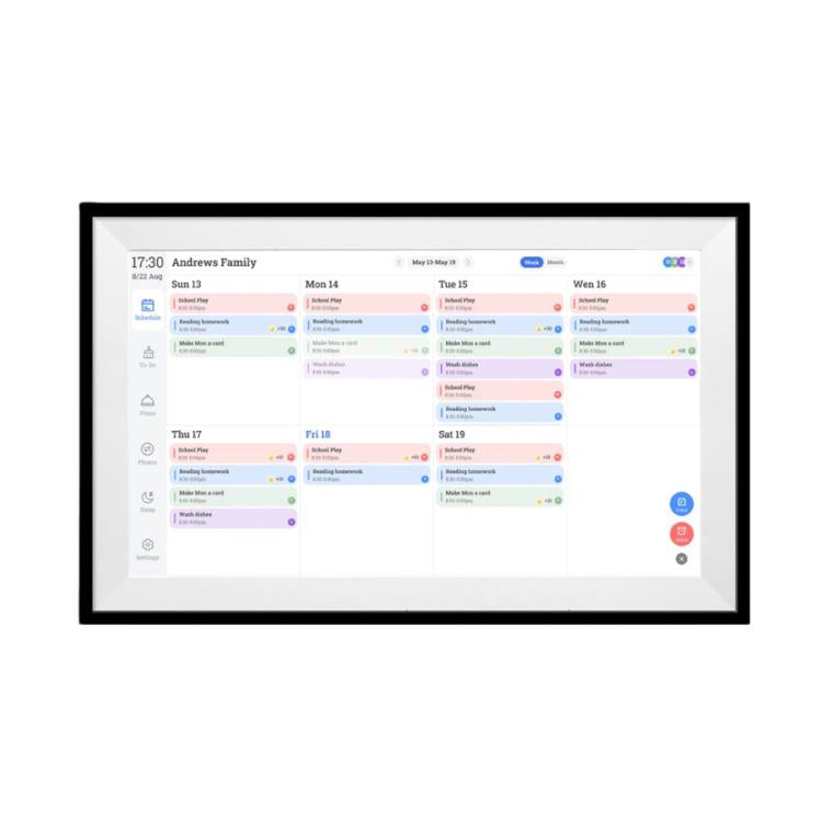 Calendario digital inteligente WiFi de 10,1 pulgadas con pantalla táctil y control mediante aplicación., EU Plug, US Plug, UK Plug, AU Plug