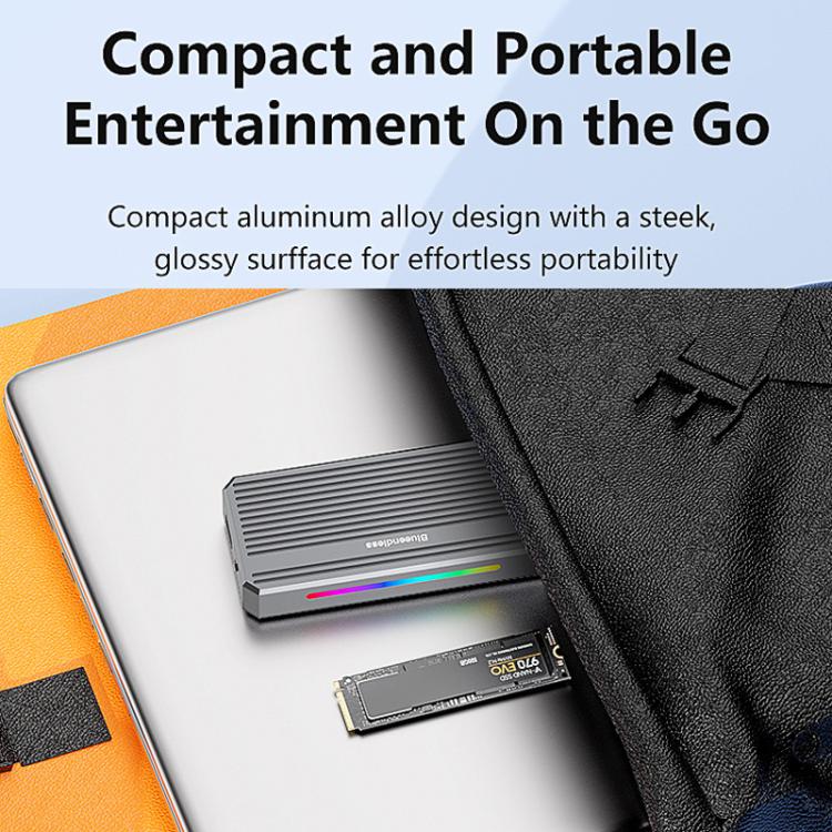 Carcasa externa USB4 para SSD con iluminación RGB y ventilador externo, lector de SSD M.2 NVMe, M280U4 PLUS