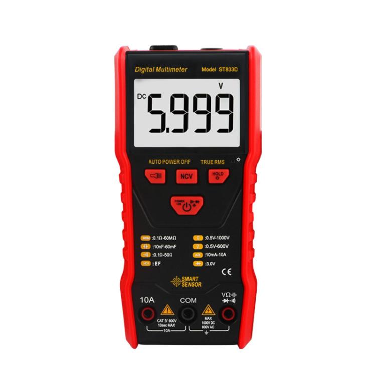 Multímetro digital automático portátil multifuncional de alta precisión SMART SENSOR, ST833D