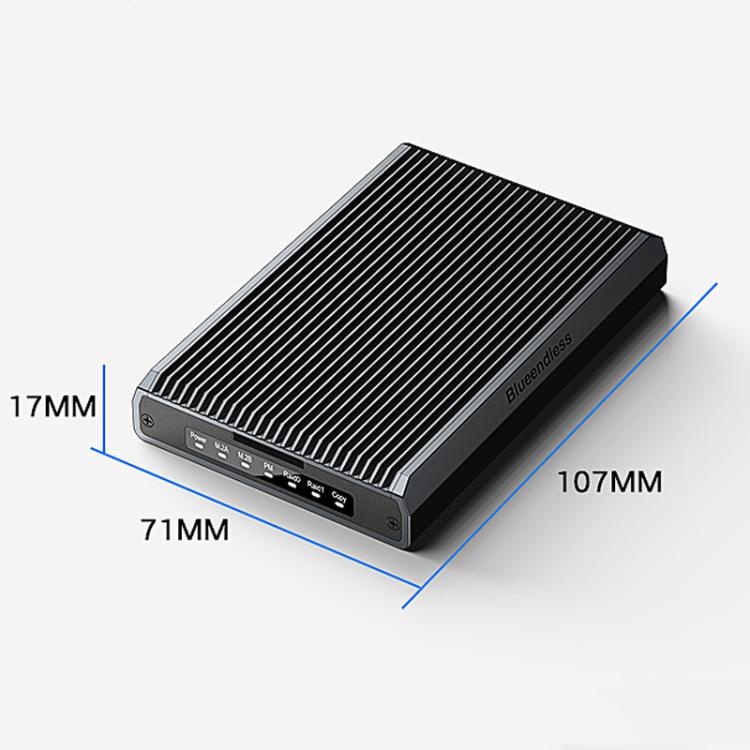 Carcasa para discos M.2 NVMe/SATA RAID de doble protocolo, carcasa portátil para SSD con copia sin conexión a 20 Gbps, DB280A3