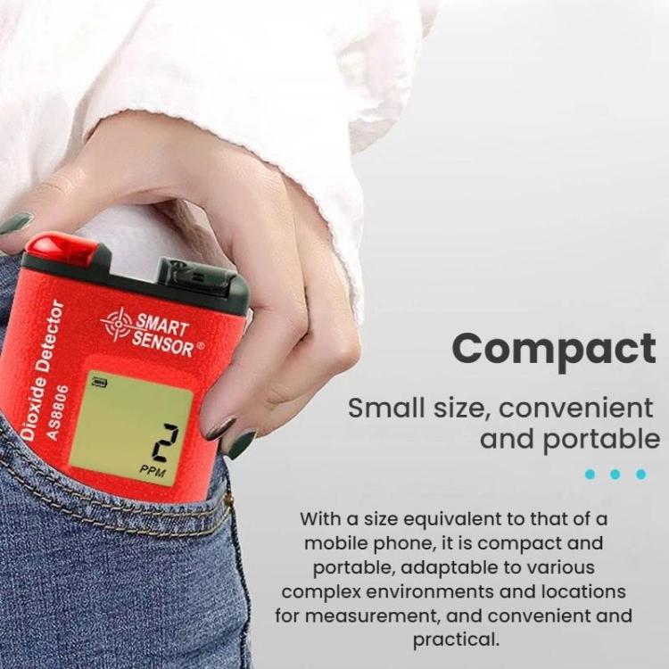 Detector digital de concentración de dióxido de nitrógeno SMART SENSOR, AS8806