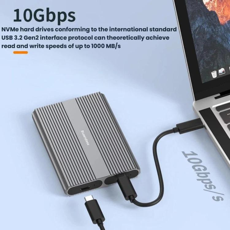 Carcasa portátil para disco duro con lector externo M.2 de doble bahía, Blueendless M2836SN M.2 SATA / NVMe, Blueendless M2826N M.2 NVMe x 2, Blueendless M2826SN M.2 NVMe+SATA, Blueendless M2826S M.2 SATA x 2
