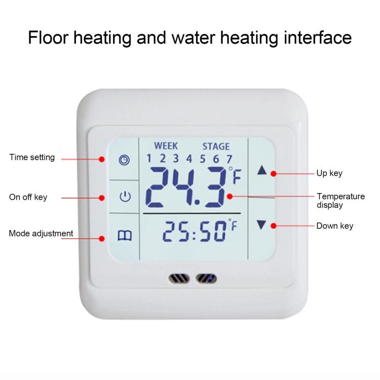 Termostato de suelo 16A Regulador de temperatura para calefacción por suelo radiante, No WiFi, WiFi Version