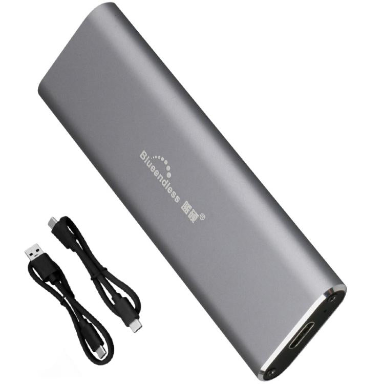 Carcasa portátil para disco duro NVMe Blueendless 2802N de aleación de aluminio con lector de SSD M.2 con cierre de tornillo, With USB+Type-C Cable, With USB Cable