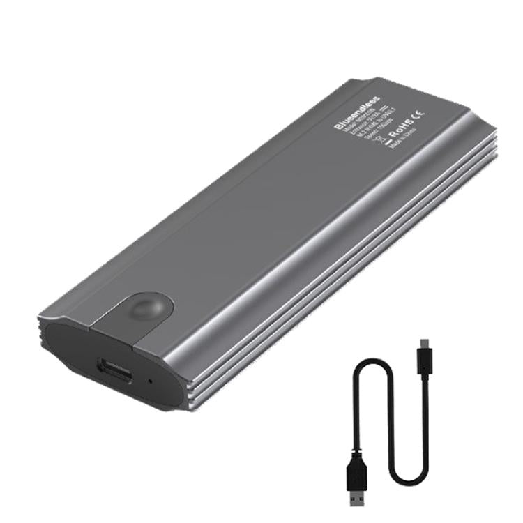 Carcasa portátil para disco duro Blueendless M.2 de doble protocolo NVMe/SATA, carcasa universal de aleación de aluminio para SSD, Curved With Type-C To USB Cable, Curved With 2 In 1 Cable, Striped With Type-C To USB Cable, Striped With 2 In 1 Cable