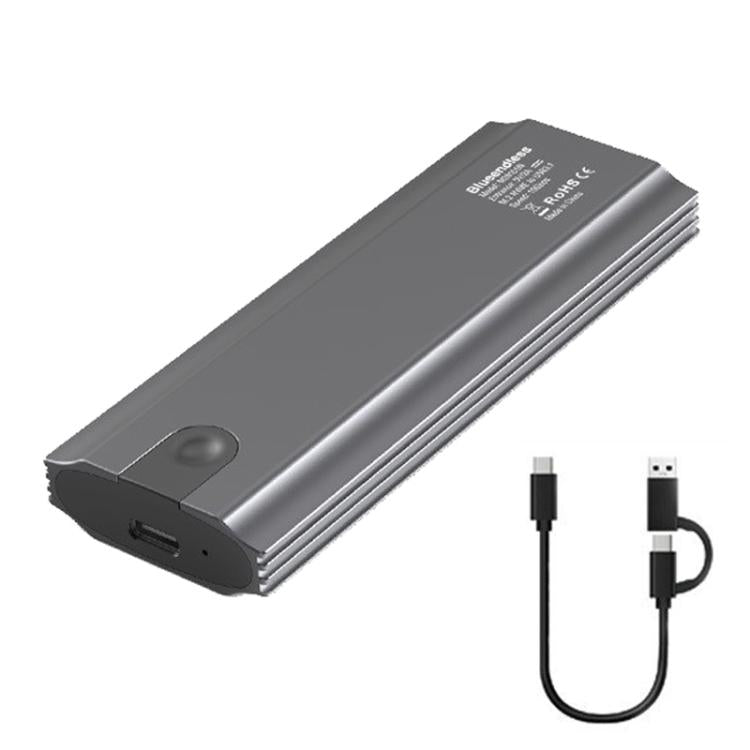 Carcasa portátil para disco duro Blueendless M.2 de doble protocolo NVMe/SATA, carcasa universal de aleación de aluminio para SSD, Curved With Type-C To USB Cable, Curved With 2 In 1 Cable, Striped With Type-C To USB Cable, Striped With 2 In 1 Cable
