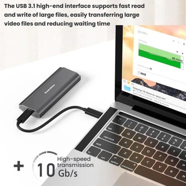 Carcasa portátil para disco duro Blueendless M.2 de doble protocolo NVMe/SATA, carcasa universal de aleación de aluminio para SSD, Curved With Type-C To USB Cable, Curved With 2 In 1 Cable, Striped With Type-C To USB Cable, Striped With 2 In 1 Cable