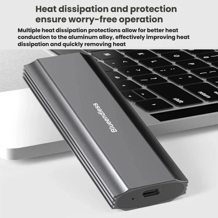 Carcasa portátil para disco duro Blueendless M.2 de doble protocolo NVMe/SATA, carcasa universal de aleación de aluminio para SSD, Curved With Type-C To USB Cable, Curved With 2 In 1 Cable, Striped With Type-C To USB Cable, Striped With 2 In 1 Cable
