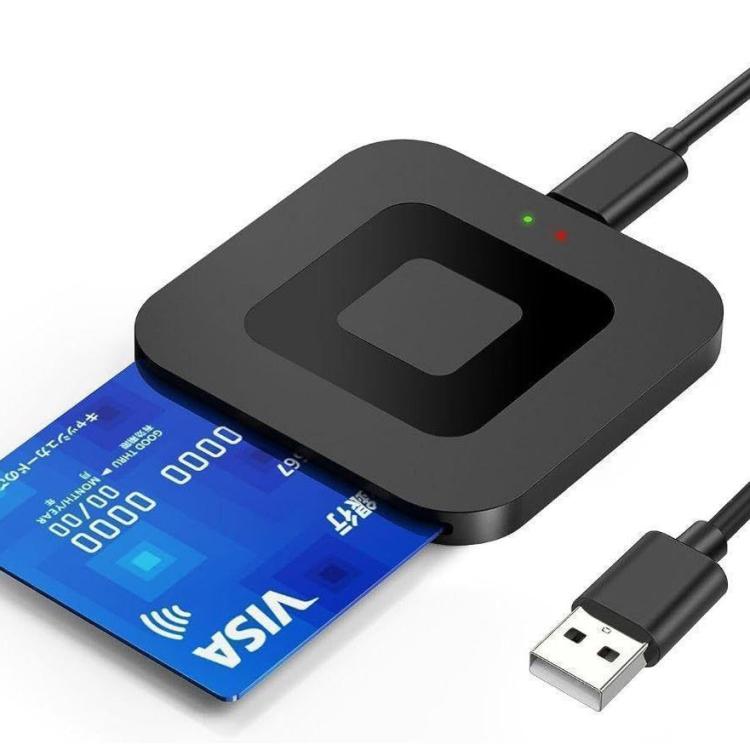 Lector de tarjetas inteligentes Square para tarjetas bancarias y tarjetas de almacenamiento para declaración de impuestos., USB, Type-C