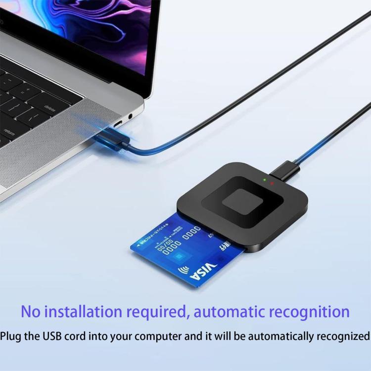 Lector de tarjetas inteligentes Square para tarjetas bancarias y tarjetas de almacenamiento para declaración de impuestos., USB, Type-C