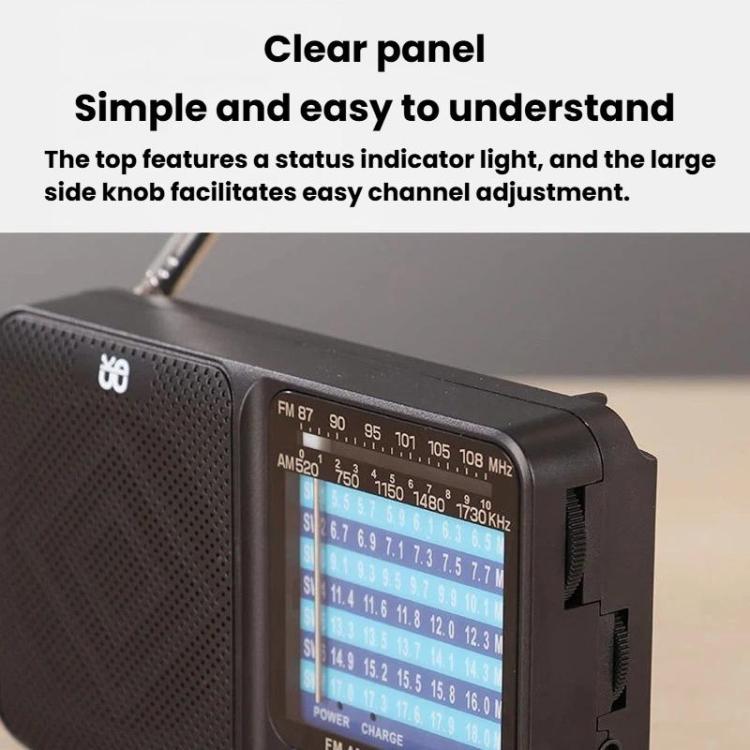 Radio portátil W-913 con puntero, doble alimentación, FM/AM/SW1-7, multibanda.