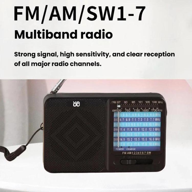 Radio portátil W-913 con puntero, doble alimentación, FM/AM/SW1-7, multibanda.