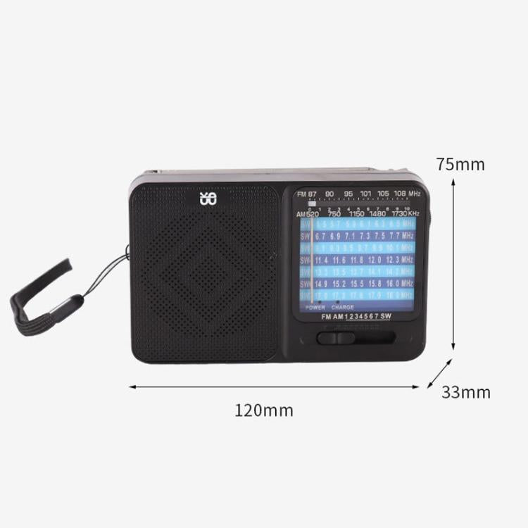 Radio portátil W-913 con puntero, doble alimentación, FM/AM/SW1-7, multibanda.