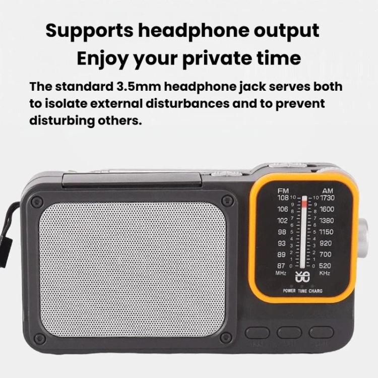 Radio portátil W-916 con puntero táctil, luz de lectura y radio FM/AM de doble banda.