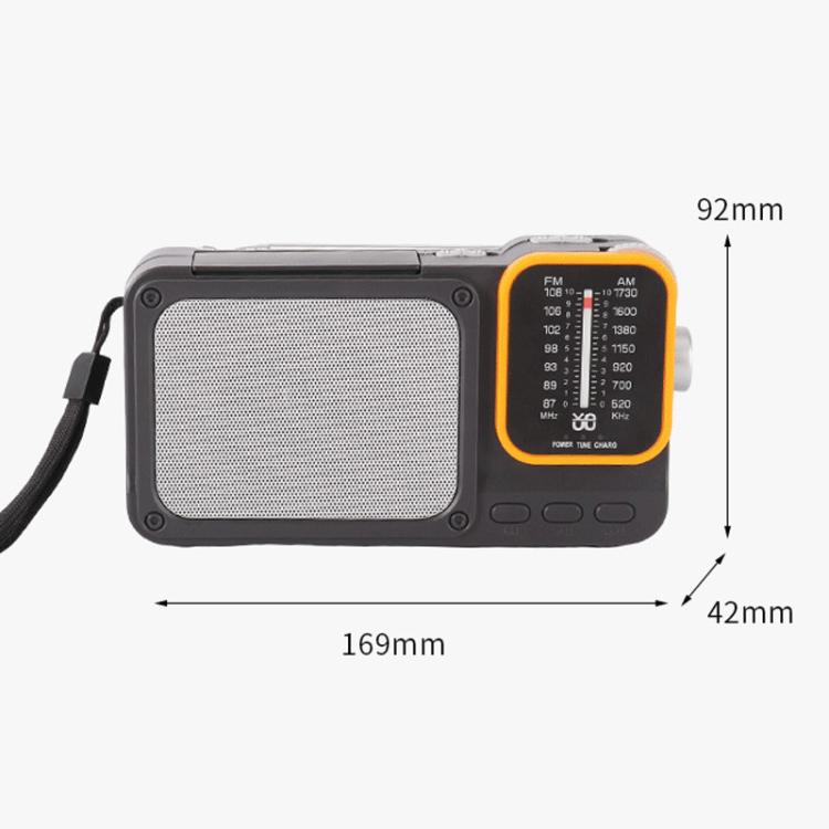 Radio portátil W-916 con puntero táctil, luz de lectura y radio FM/AM de doble banda.