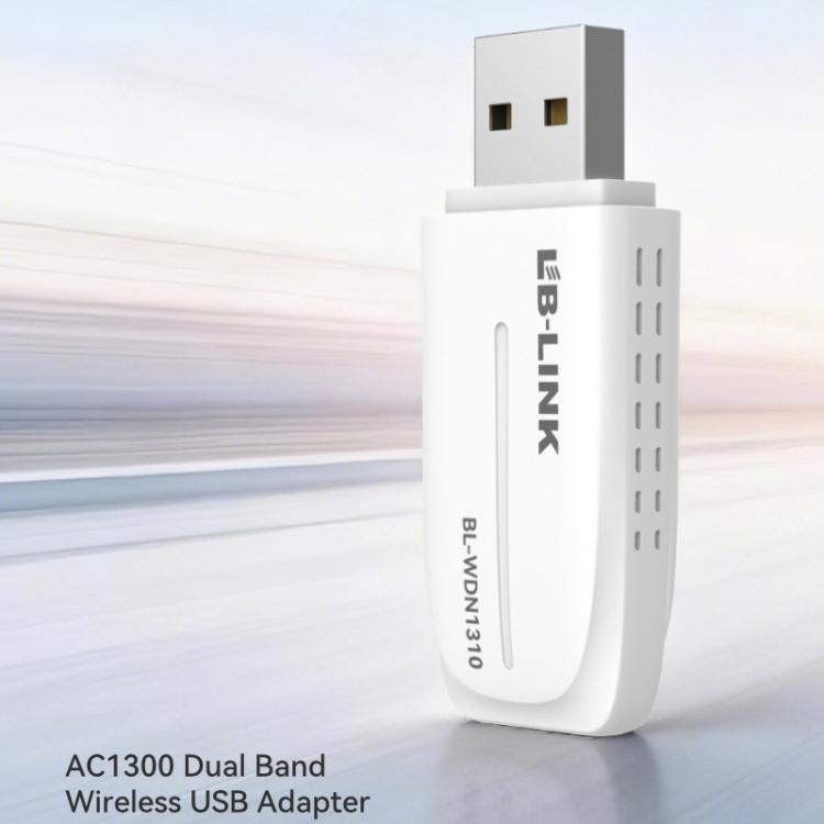 Adaptador de red inalámbrica de doble banda de 5 GHz para ordenadores de sobremesa/portátiles LB-LINK BL-WDN1310 de 1300 Mbps, sin necesidad de controladores, con receptor y transmisor USB. Tarjeta de red externa., BL-WDN1310