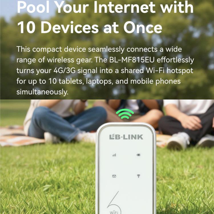 Wi-Fi móvil 4G LTE AX300Mbps con 6 ranuras para tarjeta SIM, edición europea para exteriores, con batería., LB-LINK BL-MF518EU