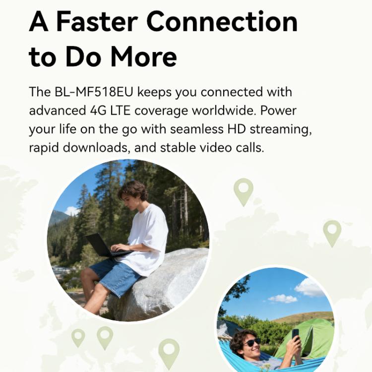 Wi-Fi móvil 4G LTE AX300Mbps con 6 ranuras para tarjeta SIM, edición europea para exteriores, con batería., LB-LINK BL-MF518EU