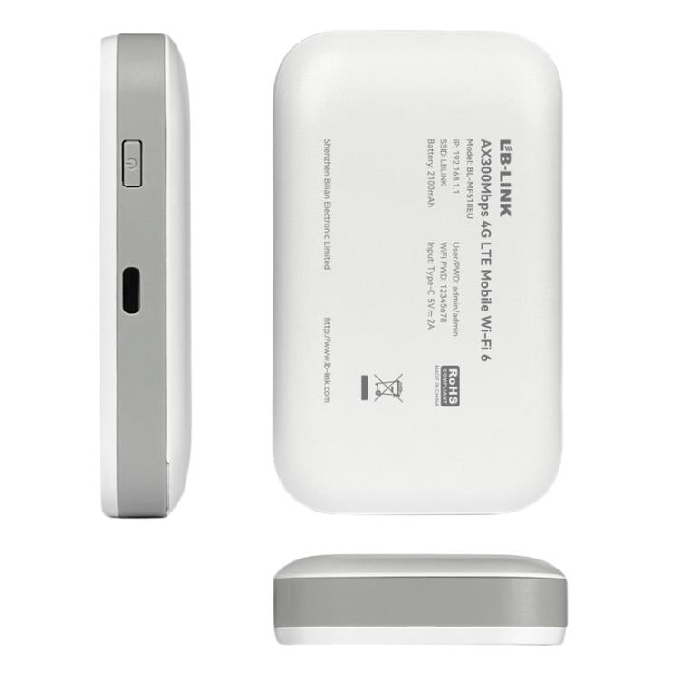 Wi-Fi móvil 4G LTE AX300Mbps con 6 ranuras para tarjeta SIM, edición europea para exteriores, con batería., LB-LINK BL-MF518EU