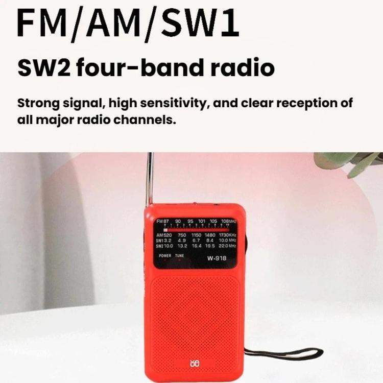 Radio W-918 Pointer de doble potencia FM/AM/SW de banda completa