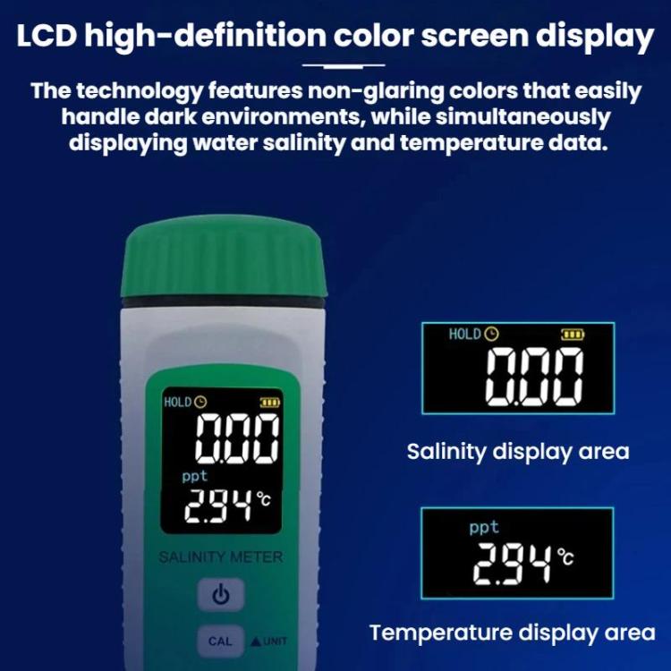 Medidor de salinidad digital SMART SENSOR tipo bolígrafo para agua de mar, AR8212+