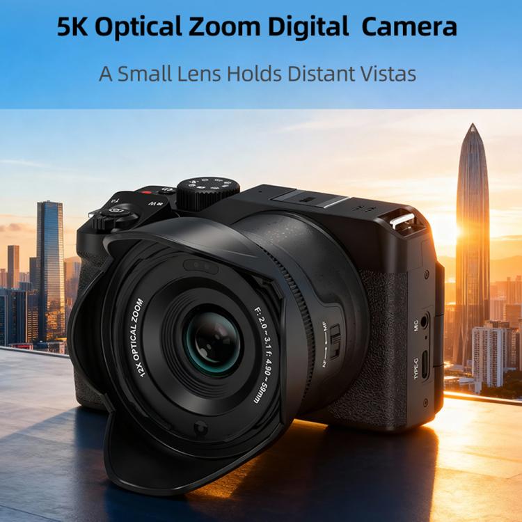 Videocámara digital WiFi G650 5K / 72MP con pantalla IPS de 2,8 pulgadas y zoom óptico de 12x., G650