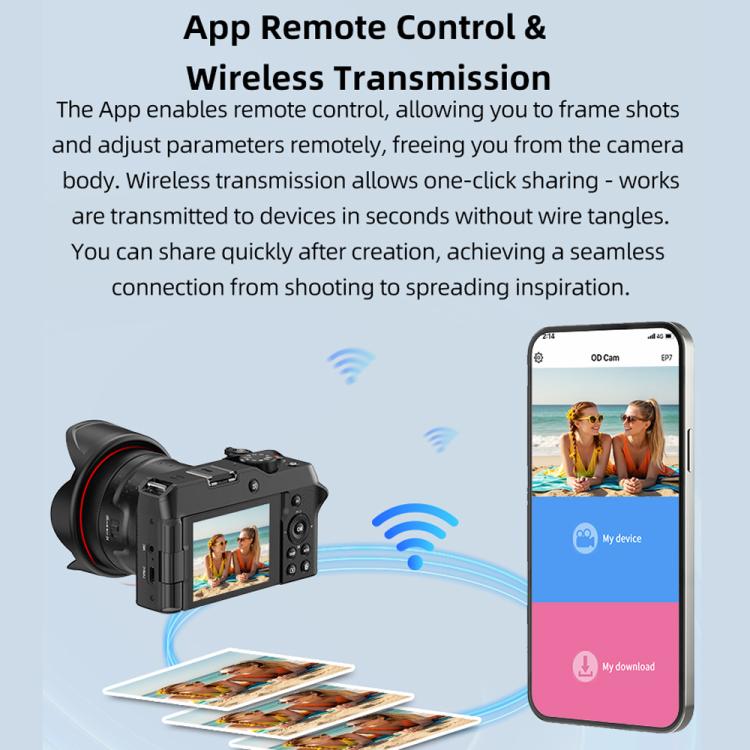 Videocámara digital WiFi G650 5K / 72MP con pantalla IPS de 2,8 pulgadas y zoom óptico de 12x., G650