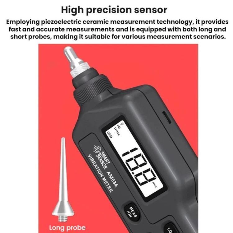 Medidor de vibración de motor portátil de alta precisión SMART SENSOR, a prueba de explosiones y de mano., SMART SENSOR AM63A