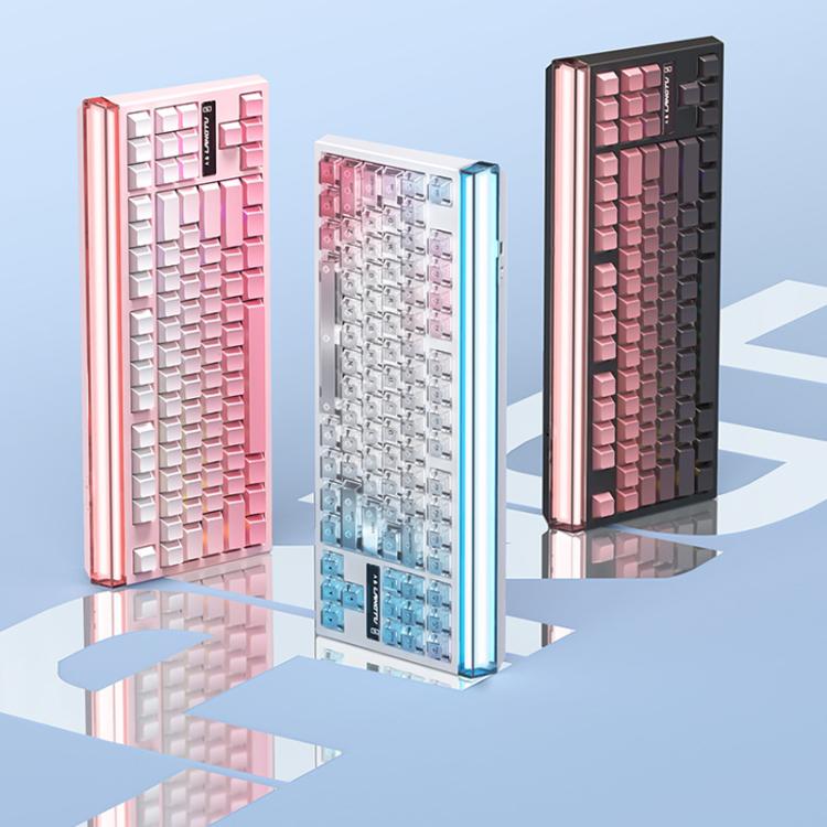 Teclado mecánico inalámbrico Bluetooth de triple modo LANGTU T87 con conexión en caliente para oficina y juegos., White Contour Line TTC Instant Gold Axis Dual 1K, Northern Lights Ropax Axis 2K Dual 1K Light                                             ...