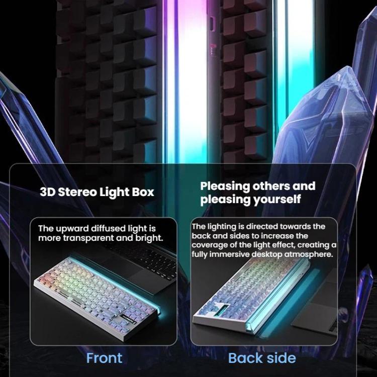 Teclado mecánico inalámbrico Bluetooth de triple modo LANGTU T87 con conexión en caliente para oficina y juegos., White Contour Line TTC Instant Gold Axis Dual 1K, Northern Lights Ropax Axis 2K Dual 1K Light                                             ...